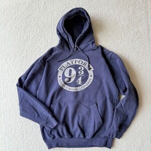 Harry Potter Platform 9 3/4 Kings Cross London Hoodie Sweatshirt men's small
